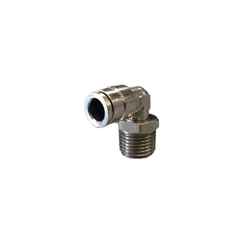 BRASS NICKLE PLATED PUSH-IN TUBE 90 ELBOW - Imperial x BSPT male thread