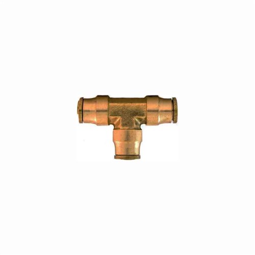 BRASS PUSH-IN TUBE UNION TEE x DOT - Metric to SAE J844