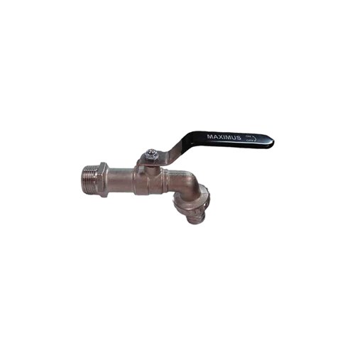 BRASS BALL BIBCOCK VALVE - Steel handle, BSP Male