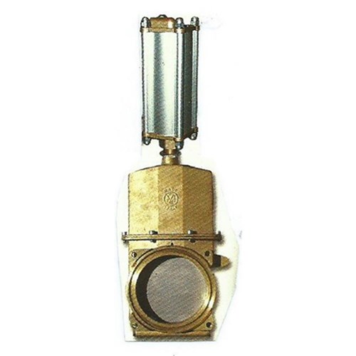 BRASS KNIFEGATE VALVE - Pneumatic Actuated - Double Acting, Flanged 4 hole