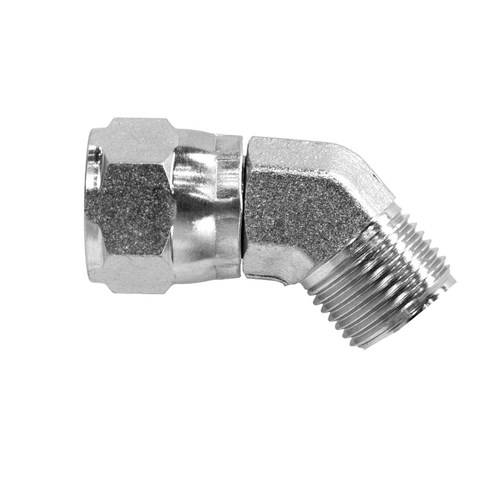 HYDRAULIC ELBOW 45 - BSPP Female Swivel x BSP Male