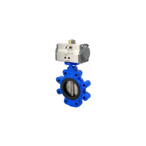 CAST IRON BUTTERFLY VALVE - LUGGED x Pneumatic Actuated - Spring Return