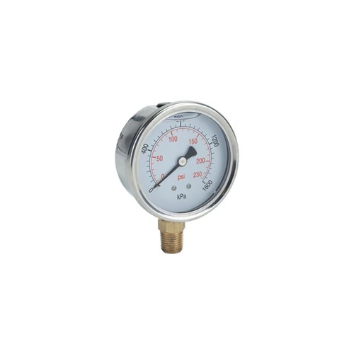 SS PRESSURE GAUGE - 100 mm, Bottom Entry x 3/8 BSP, Ross Brown