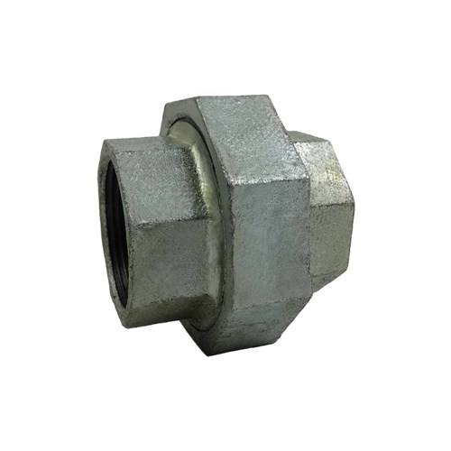GALVANISED IRON PIPE FITTING - BARREL UNION x BSP Female, Seat: Metal to Brass