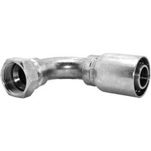 HYDRAULIC HOSE CRIMP COUPLING - Swept 90 Elbow x SAE Female