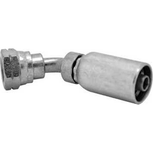 HYDRAULIC HOSE CRIMP COUPLING - Swept 45 Elbow x JIC Female Swivel