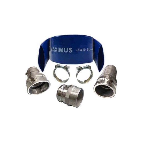 BLUE LAYFLAT HOSE Aluminium Camlock parts C, E & F, W1 Super clamps
