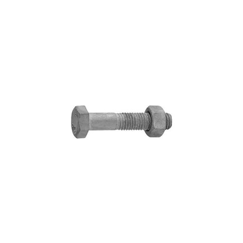 GALVANISED STEEL HEXAGON HEAD BOLT WITH NUT - Metric M12 x 1.75