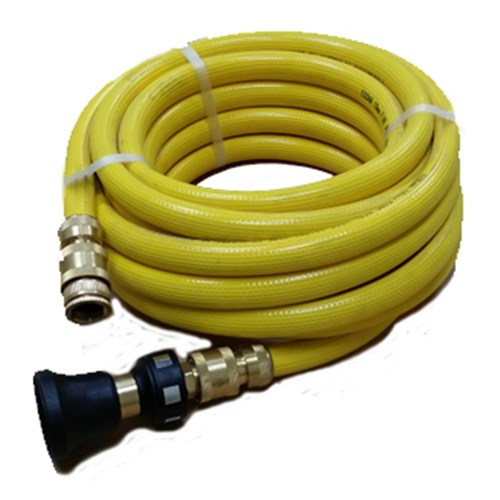 YELLOW FIRE REEL HOSE Brass Hose Connector, Tap Adaptor & Nozzle