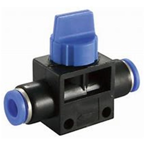 NYLON PUSH-IN TUBE BALL VALVE - Metric tube to tube