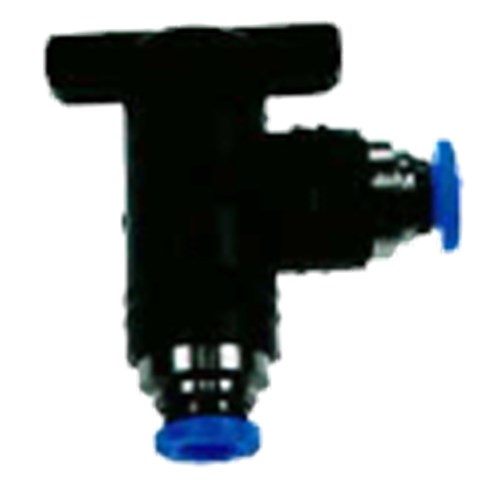 NYLON PUSH-IN TUBE 90 ELBOW BALL VALVE - Metric tube x BSPT male thread