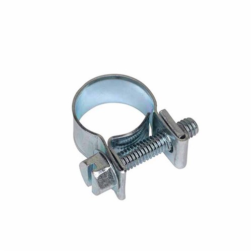 STEEL PLATED FUEL LINE HOSE CLIP -  9 mm Band, packaged